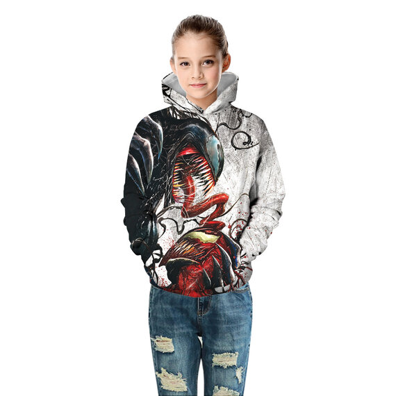 3D digital Marvel Red And Blue Venom Graphic Hoodie For Kids