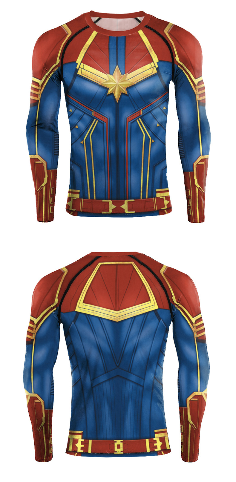 Captain Marvel Gym Shirt - Front and Back