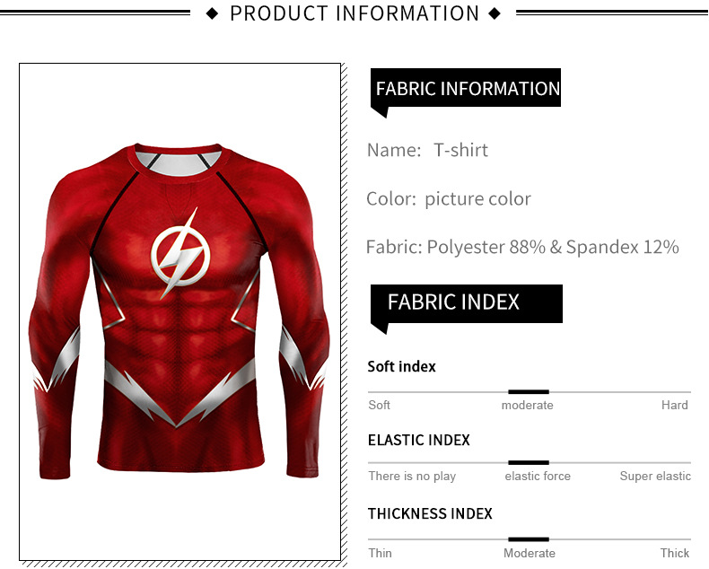 Cool Red The Flash Running shirt -  product detail