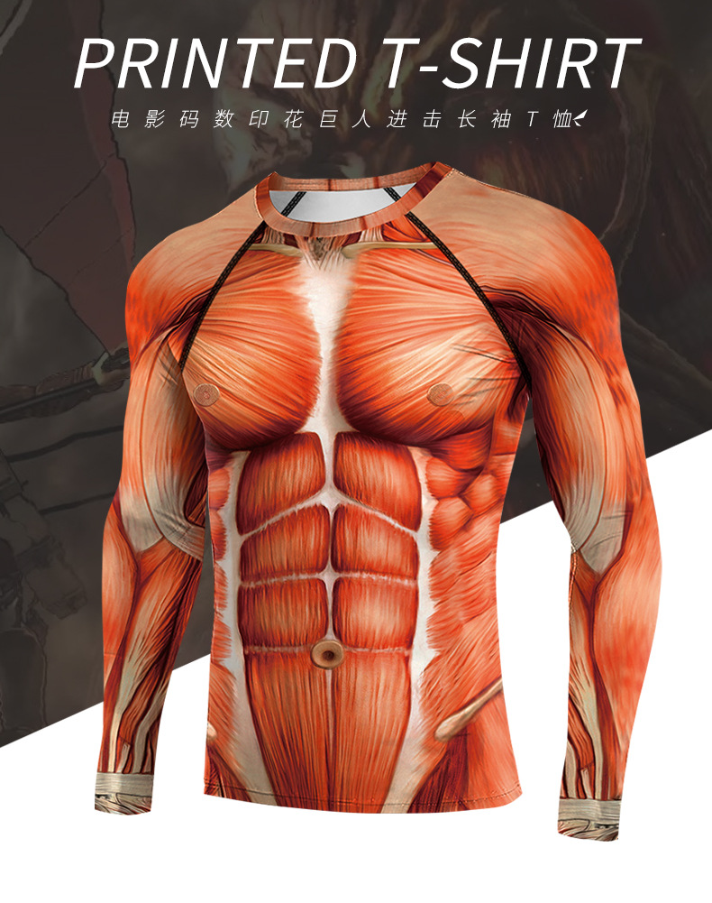 Human Muscle Anatomy Compression Workout T-Shirts Crewneck