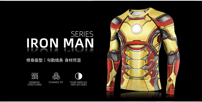 Marvel Avenger Iron Man Series Long Sleeve Compression Shirt