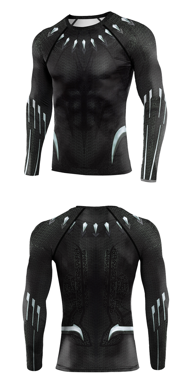 Marvel Comic Superhero Black Panther Gym Shirt Front and Back