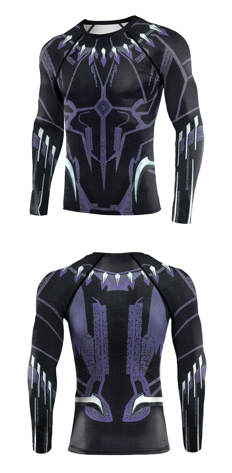 Marvel Comic Superhero Black Panther Running Shirt Front and Back