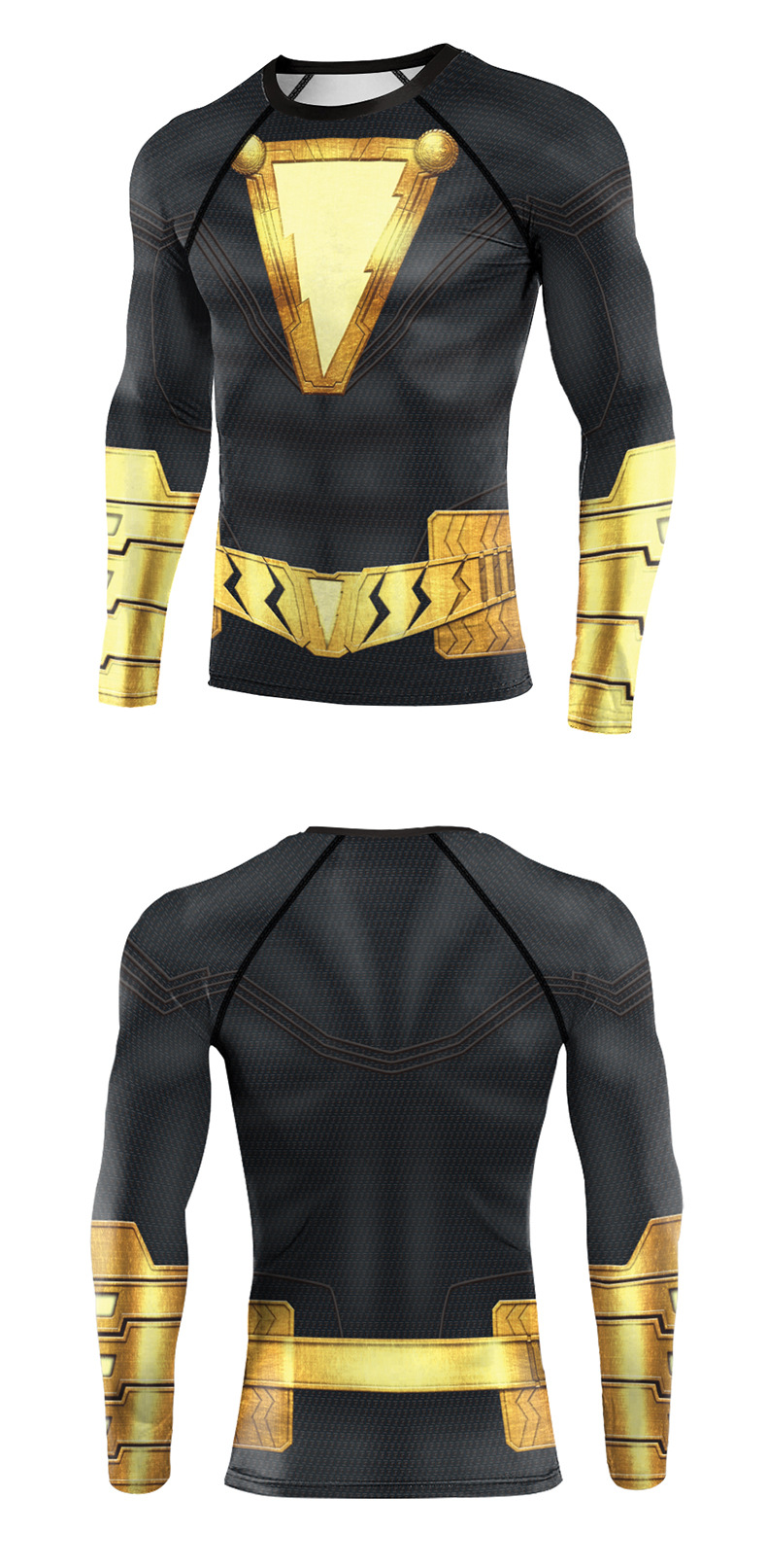 The Flash Compression Shirt Yellow and Black - front and back