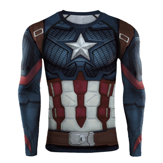 Marvel Avengers Endgame Captain America Compression Shirt