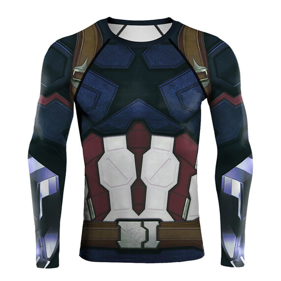 Marvel Infinity War Captain America Superhero print tee shirt long sleeve