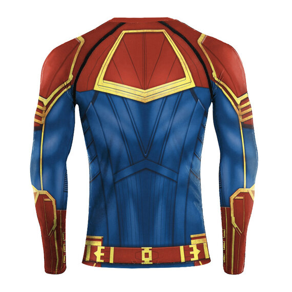 Women's Long Sleeve Crewneck Captain Marvel Carol Denver Compression running Shirt for Gym