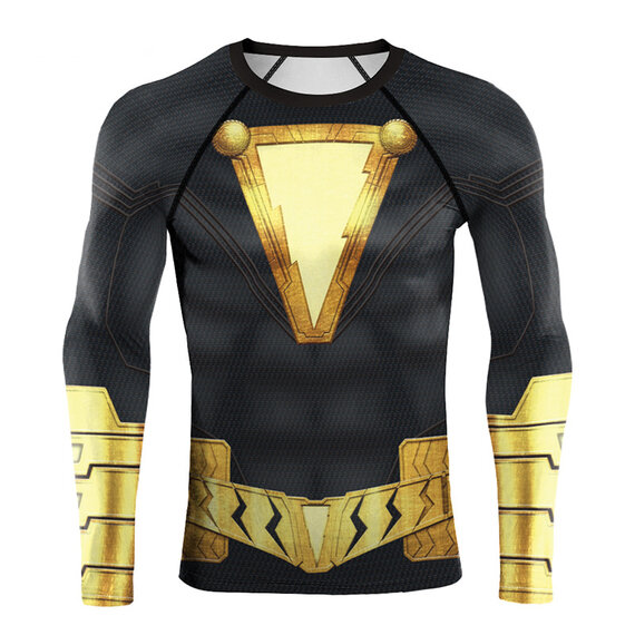 high-quality unique Black Lightning T-Shirt long sleeve