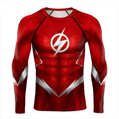 high-quality unique Red Flash T-Shirt long sleeve