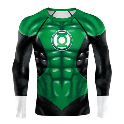 Long Sleeve Crewneck GREEN LANTERN Gym T-shirt