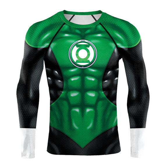 Long Sleeve Crewneck GREEN LANTERN Gym T-shirt