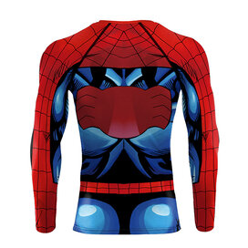 dri fit blue red spider man gym shirt