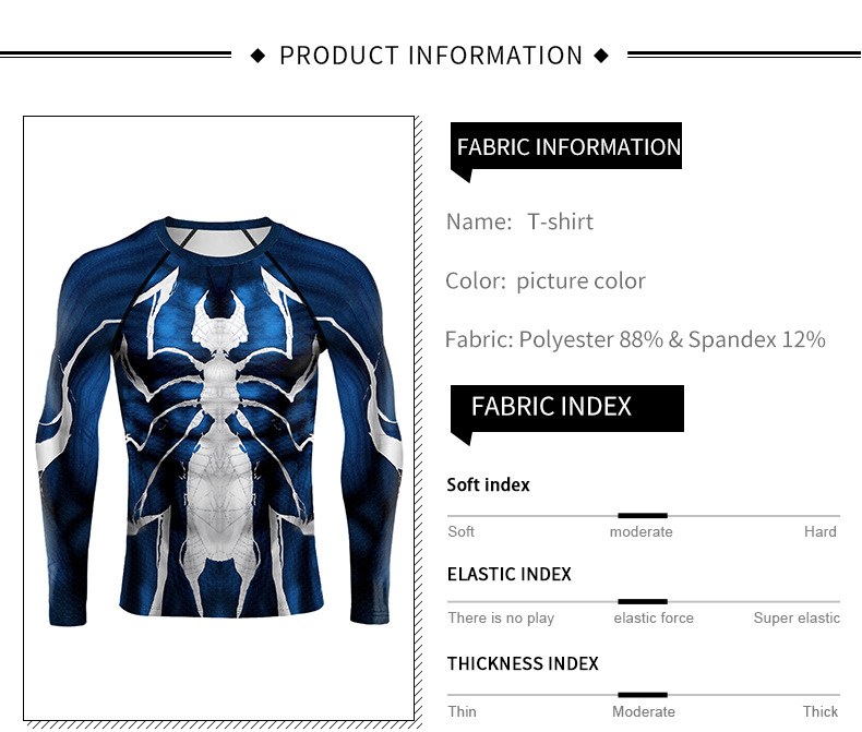 marvel spin-off spider man venom compression workout shirt - product detail