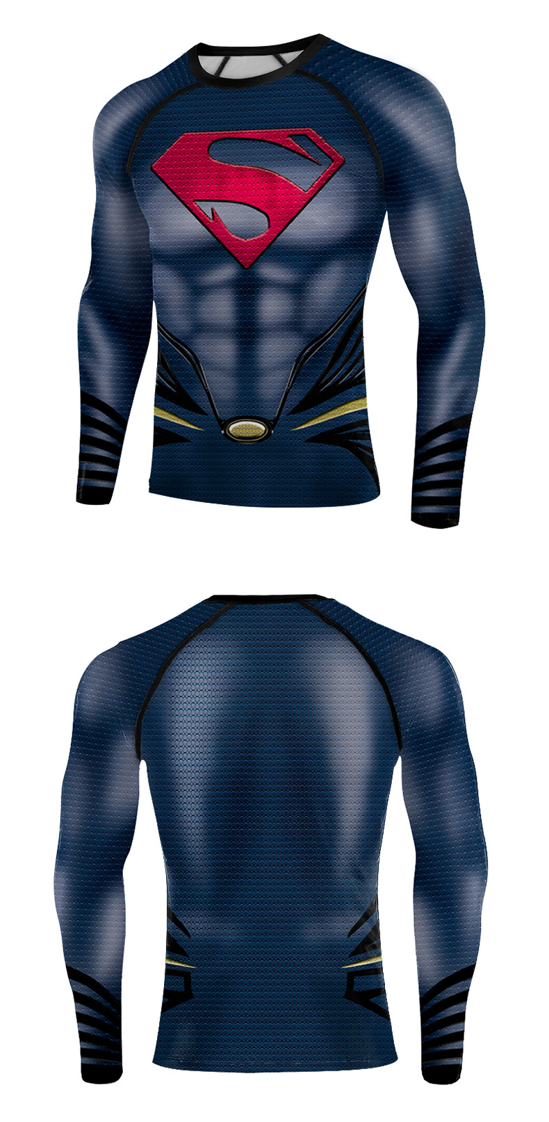 Superman Toned Long Sleeve Compression Shirt - Totally Superhero