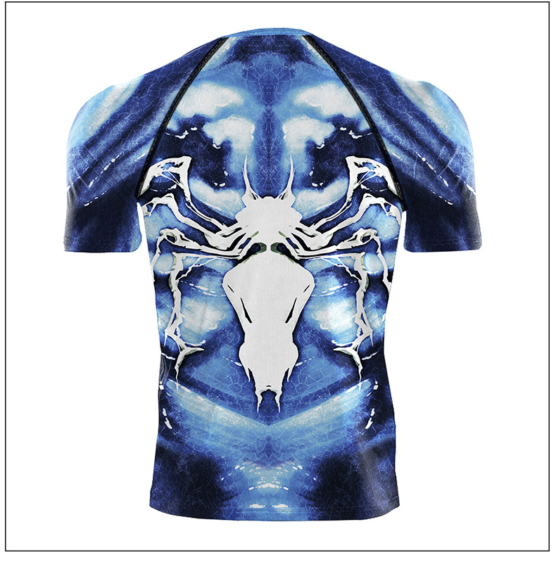 Blue Venom Spider Man Graphic Tee Shirt - back