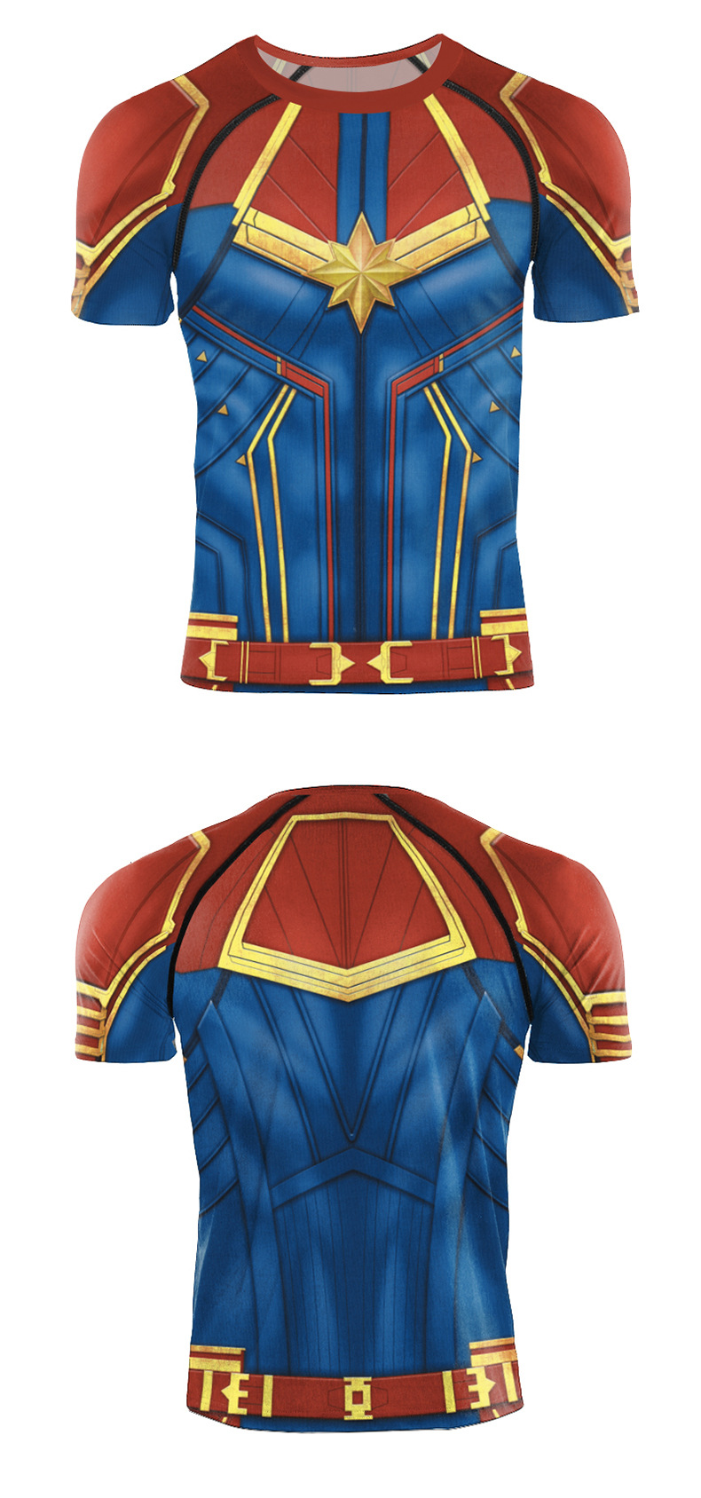 DC Comic Captain Marvel Cosplay Costume Shirt For Ladies