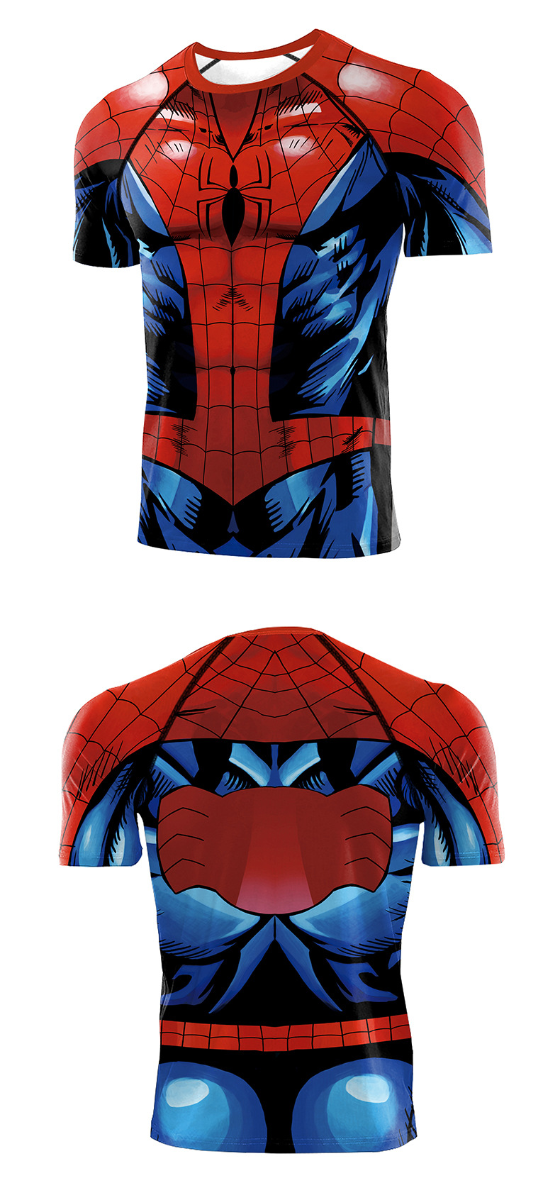 Marvel Avenger Spider Man Superhero Compression Running Shirt