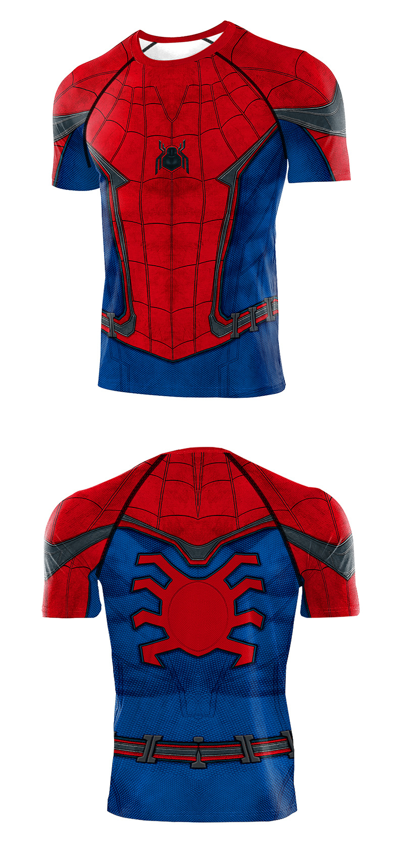 Marvel Homecoming Spider Man Superhero Compression Gym Tee Shirt