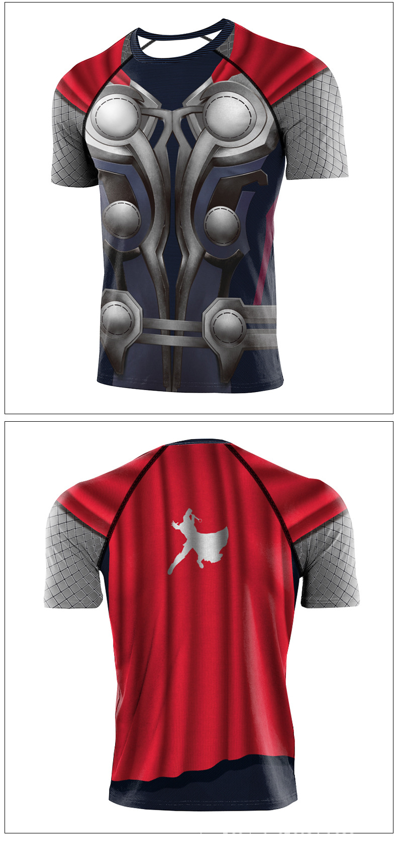 Marvel Thor Cosplay T Shirt - front and back
