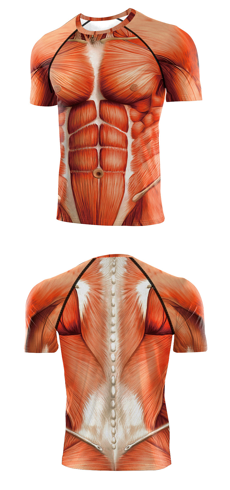 Short Sleeve Muscle Anatomy Costume Cosplay Shirt