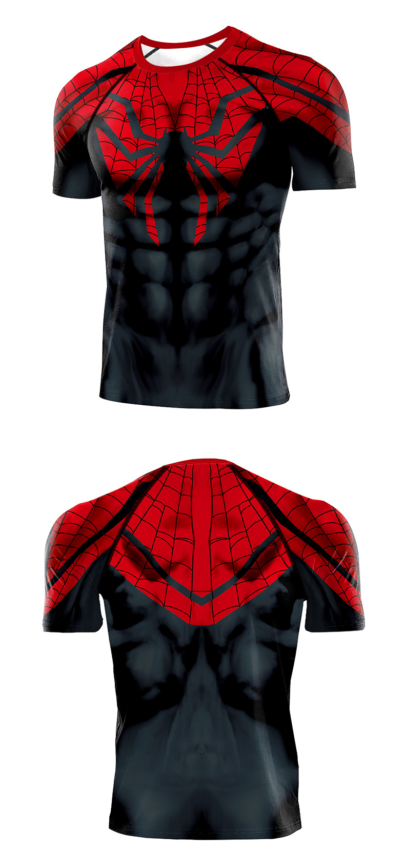Short Sleeve Superior Spider Man Superhero Compression Working T Shirt