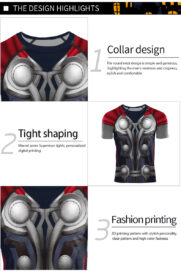 Superhero Thor Running T Shirt Crewneck with 3d printed - product detail