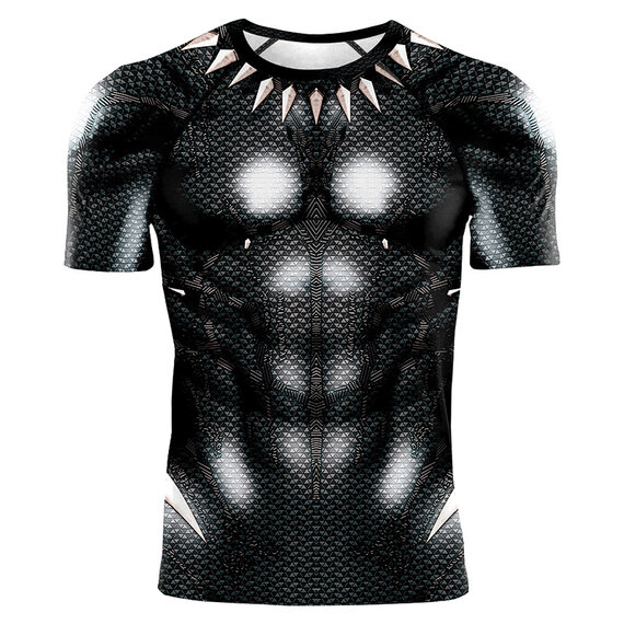 Black Panther Slim Fit Compression Shirt Short Sleeve