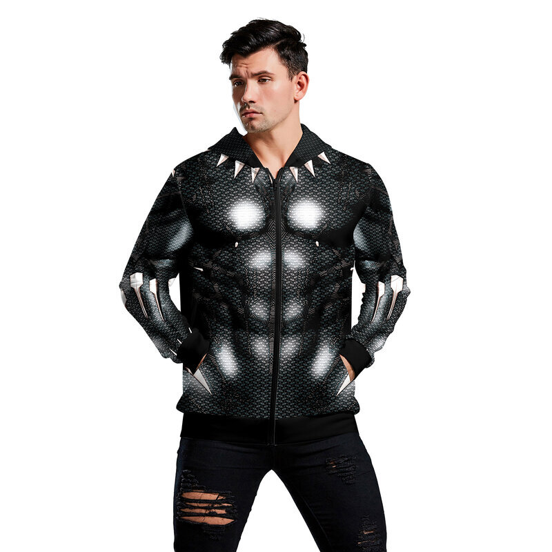 Zip UP Black Panther Hooded Sweatshirt