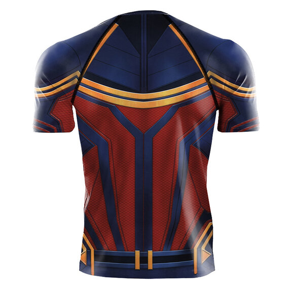 slim quick dry captain marvel print shirt