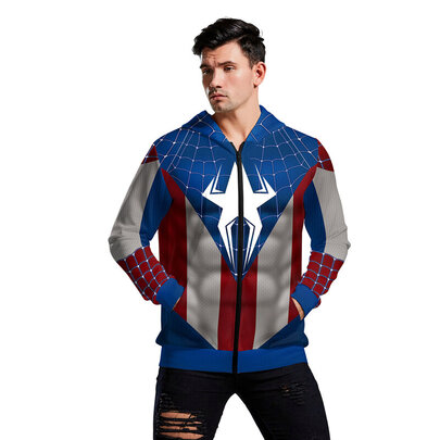 Captain Spider Cosplay Zip Up Hoodie