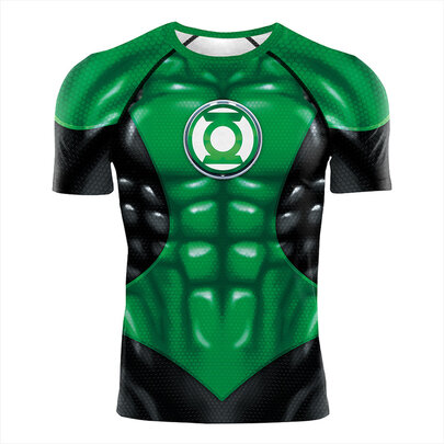 DC Comics Mens Green Lantern Logo Compressio Workout T-Shirt