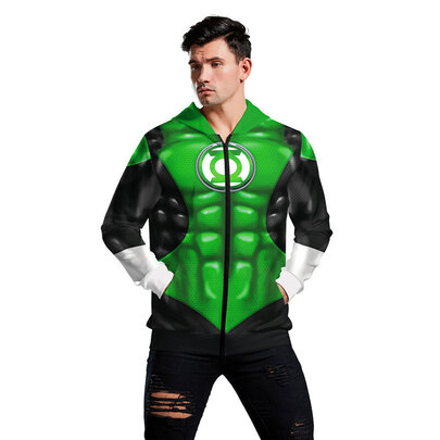 Hal Jordan Ryan Reynolds Green Lantern zip up hoodie for dc comic fans