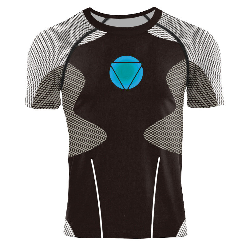 Black Iron Man 3 Workout Tee Short Sleeve PKAWAY