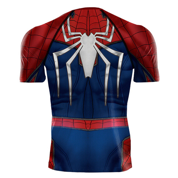 short sleeve spider man ps4 compression workout tee