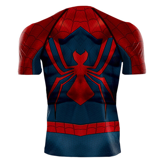 o-neck spider man gym shirt short sleeve