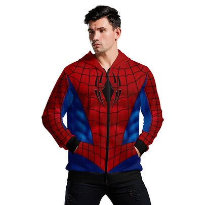 Classic Spiderman Pullover Hoodie Red And Blue PKAWAY