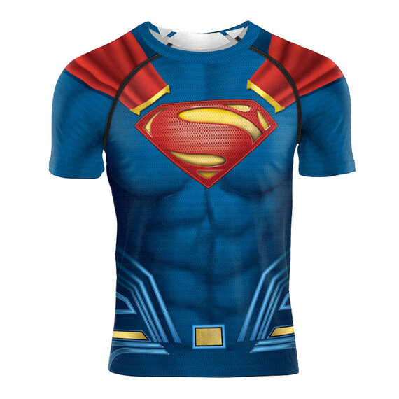 Superman workout shirt short sleeve o-neck
