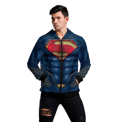 superman hoodie zipper men's
