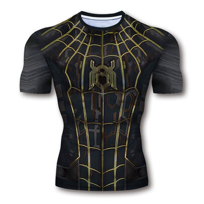 marvel superhero spider-man compression t shirt for unisex