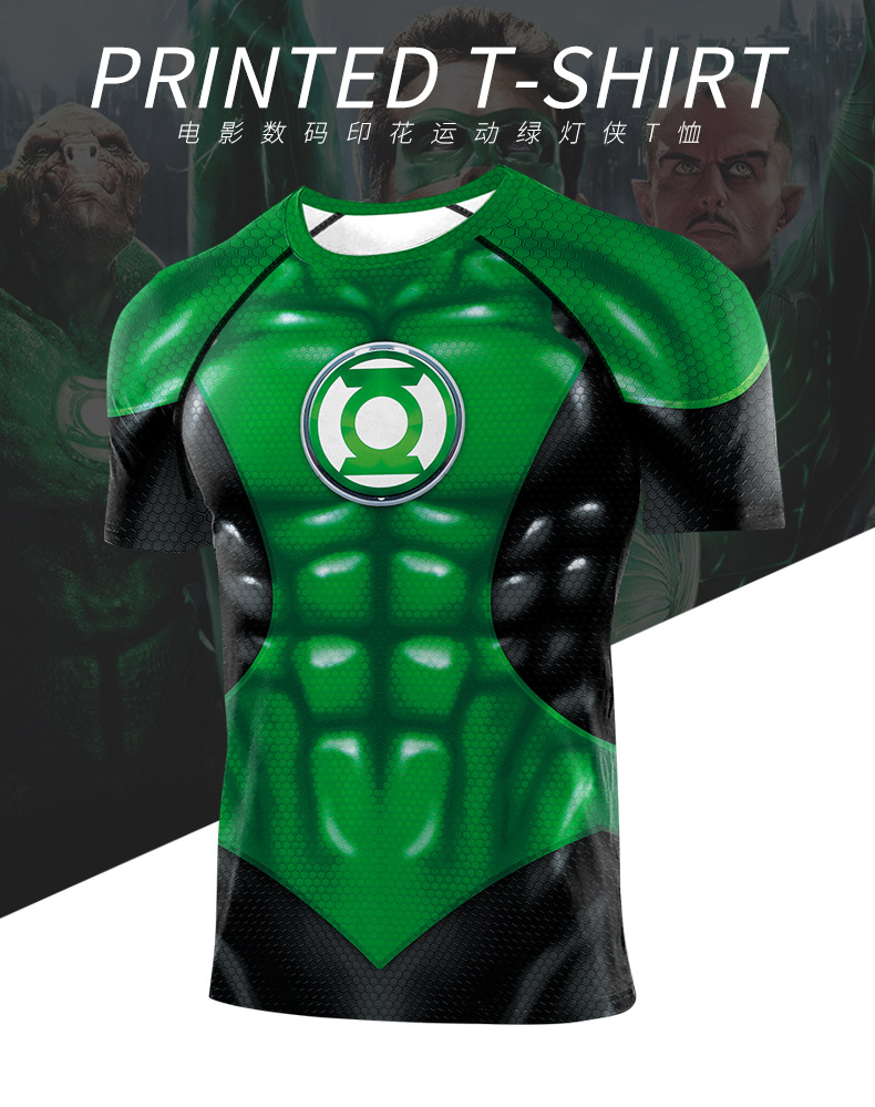 dc comic green lantern compression workout shirt for mens
