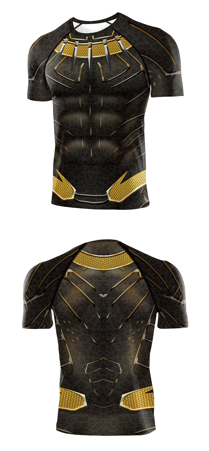 short sleeve crewneck marvel black panther superhero gym t shirt 