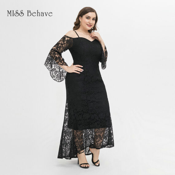 New European and American large size lace small fragrance evening dress elegant lady long lace dress