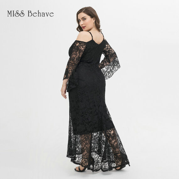 Women's Plus Size Floral Lace Off Shoulder Night Dating wear