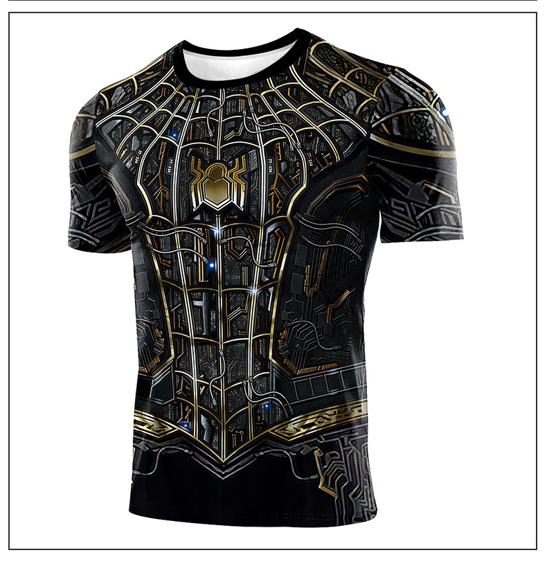 2021 spider man - no way home black short sleeve slim gym tee 03