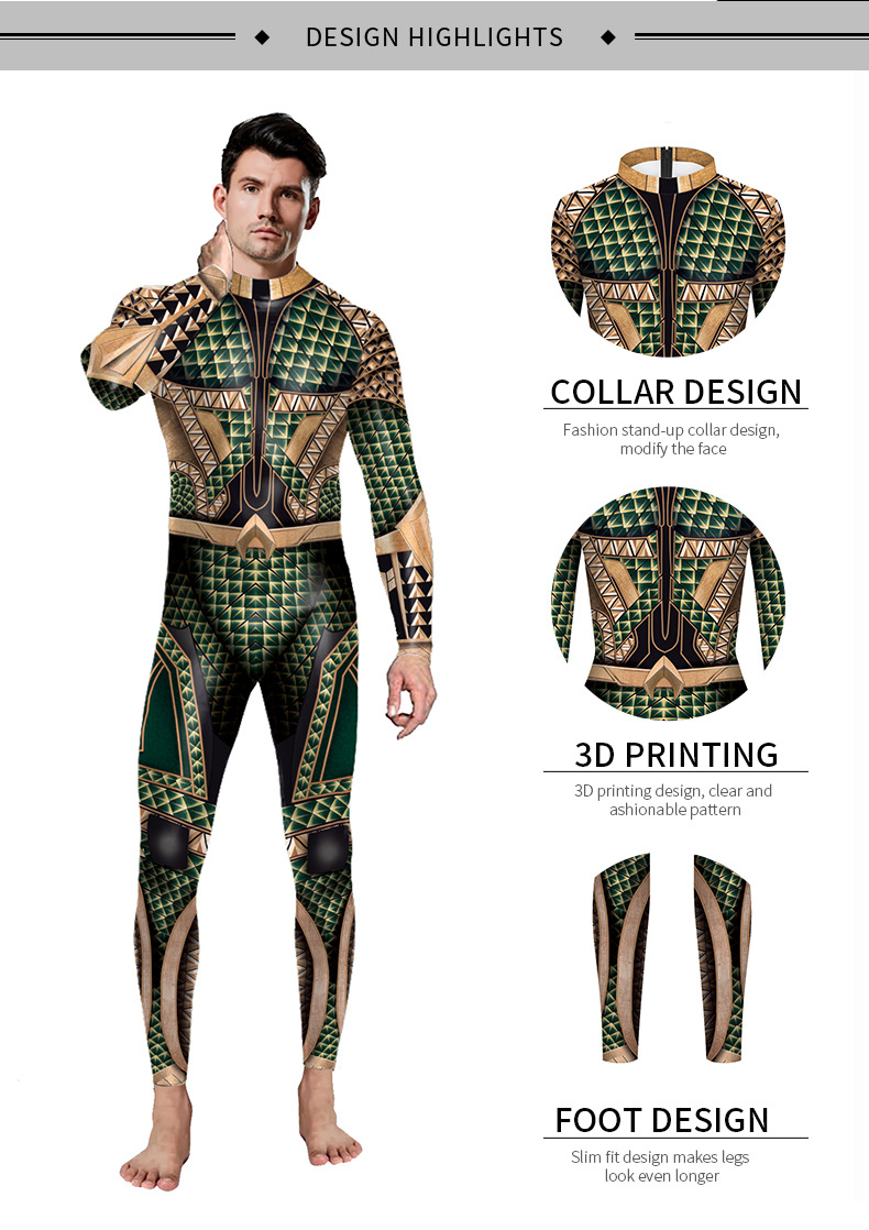 Aquaman Arthur Curry jumpsuit - product design detail