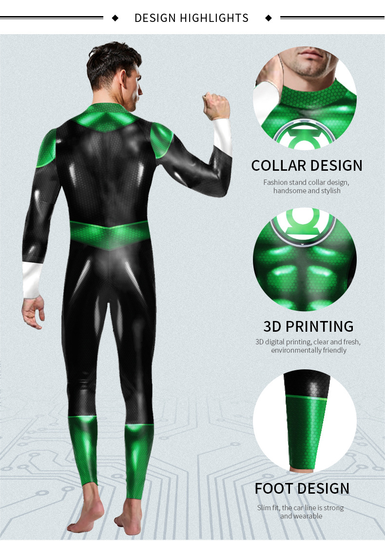 DC COMIC Green Lantern cosplay jumpsuit - product detail