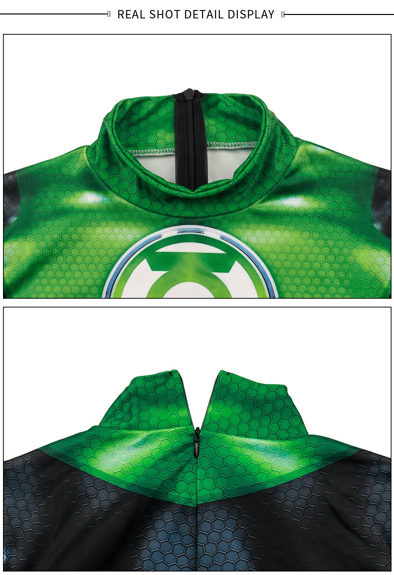 Green Lantern cosplay jumpsuit - collar detail