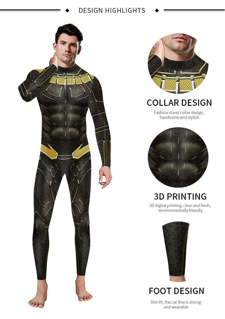 The Best Marvel Superhero black panther jumpsuit - product design detail
