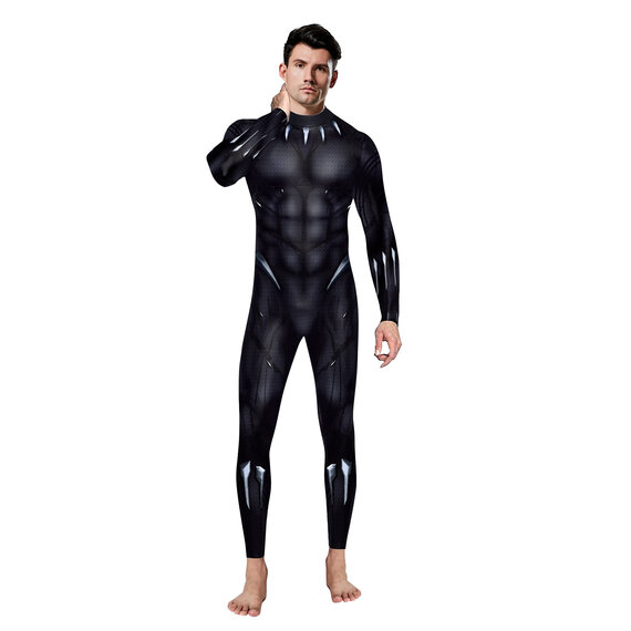 Marvel Superhero Movie Black Panther Jumpsuit Cosplay Costume
