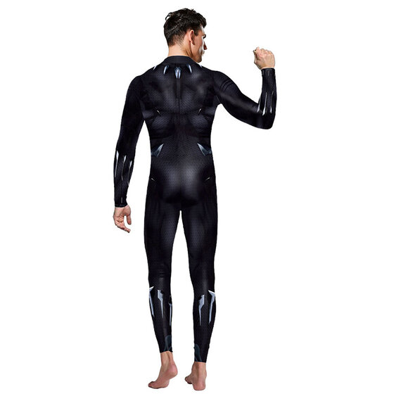 Slim Fit Quick Dry Black Panther Jumpsuit For Halloween